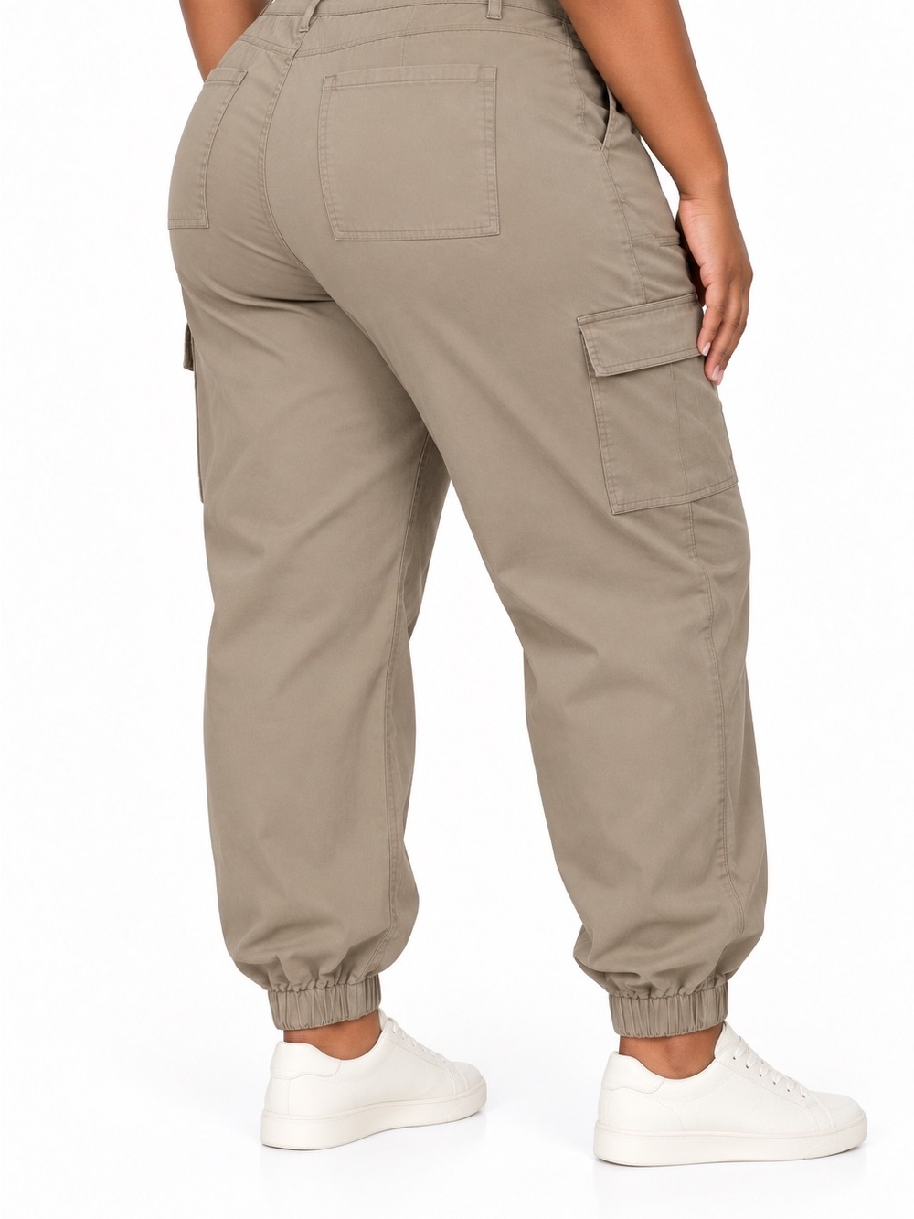 Ashley Stewart Women’s Plus Size 18 Khaki Cargo Jogger Pants NWT